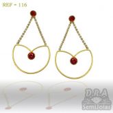 Brinco grande em strass e fio com pedras folheado a ouro