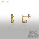Argolinha infantil quadradinha em strass folheada a ouro