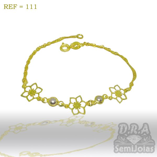 Pulseira delicada folheada a ouro