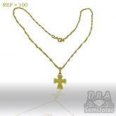 Correntinha com pingente cruz folheado a ouro
