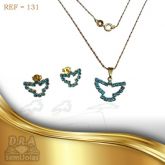 Conjunto espirito santo folheado a ouro
